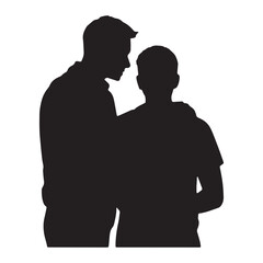 Supportive Embrace Silhouette Vector Illustration for Comfort and Friendship Design Projects