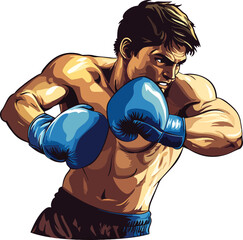 boxer with boxing gloves