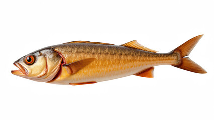 Naklejka premium Vibrant fish with sleek body, featuring golden brown hue and distinct orange accents. This aquatic creature showcases intricate details