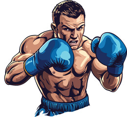 boxer with boxing gloves
