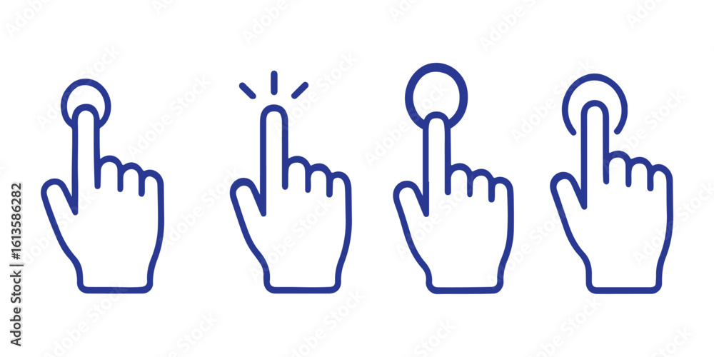 Fototapete computer mouse click cursor arrow icons set. clicking cursor. hand cursors icons click set. pointer 