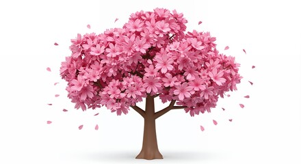 Obraz premium Pink blossom tree illustration design