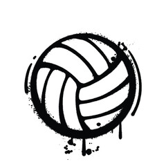 Graffiti Spray volley ball on isolated white background