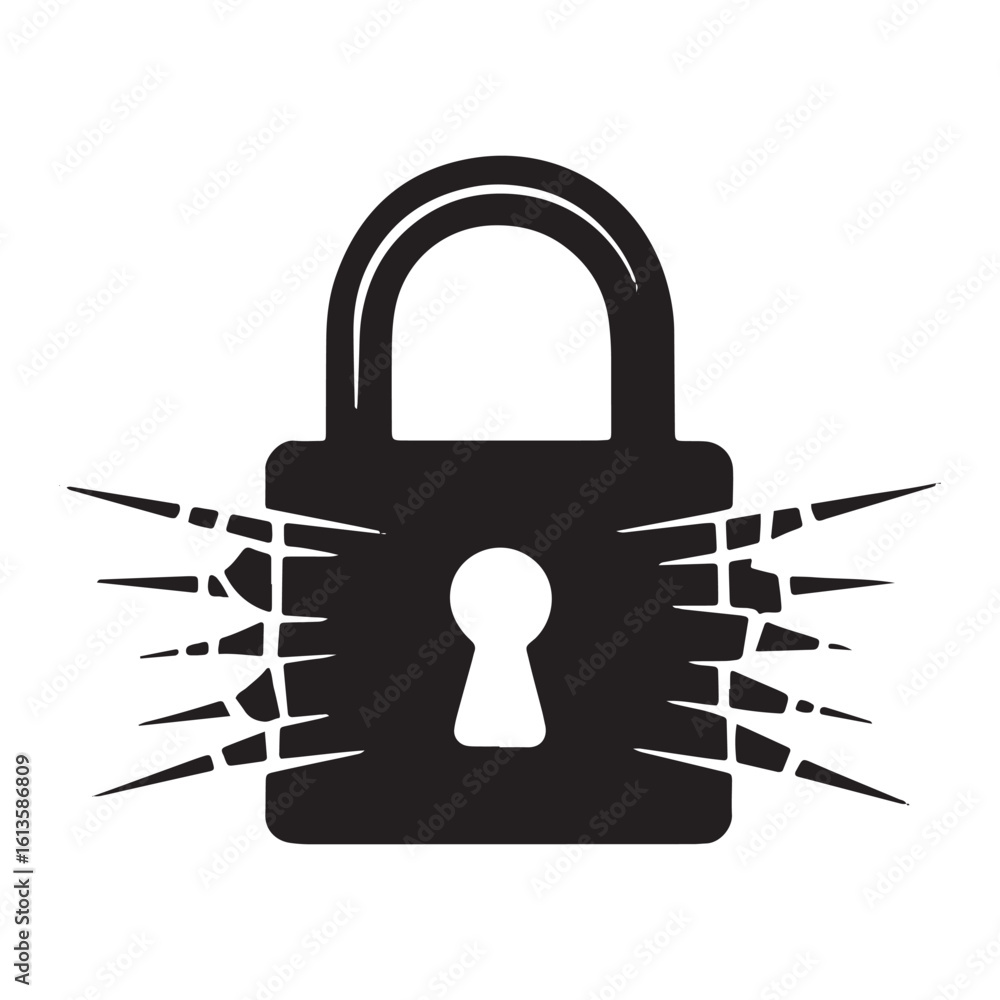 Aufkleber secure padlock vector illustration for data protection and privacy concepts with spikes