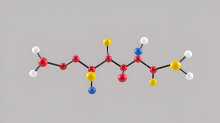 Obraz premium Gluconic acid delta-lactone. PHA Polyhydroxy acid. Structural chemical formula and molecule 3d model. Atoms with color coding. Vector illustration