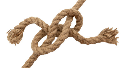 Jute. Twisted linen rope on a white background. Rope