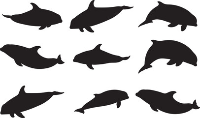 Harbour Porpoise Solid Vector Silhouette