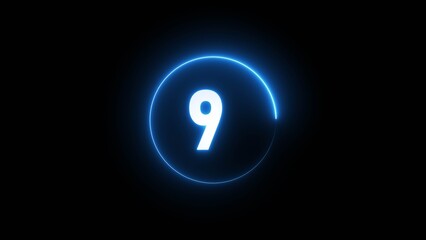 9 seconds countdown timer. 