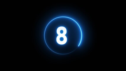 8 seconds countdown timer. 