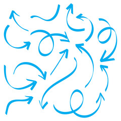 Set of Hand drawn vector arrows doodle on white background. design element vector illustration.