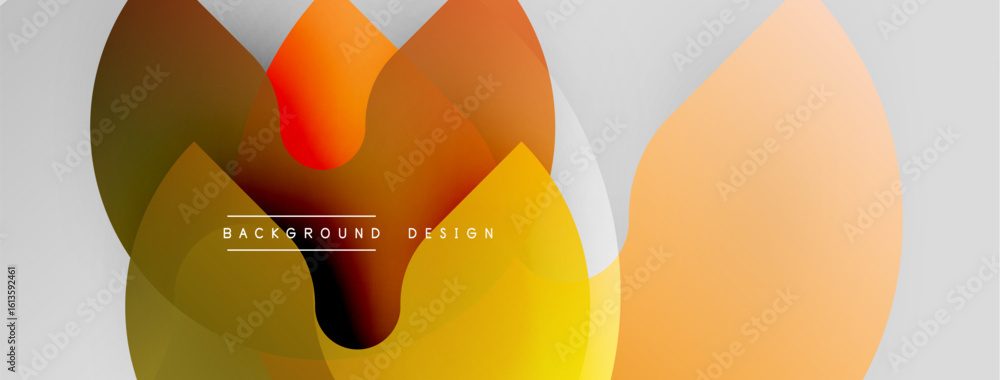 Poster abstract fluid shapes, warm colors blend. modern design elements create dynamic composition. backgro