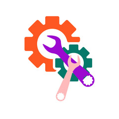 Wrench and Screwdriver Crossed Tools, Vector Repair and Maintenance Icon