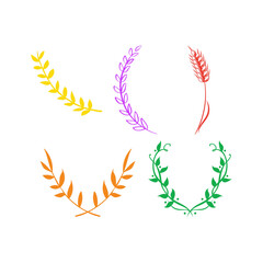 vector set of feathers