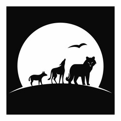 A minimalist wild animal silhouette illustration