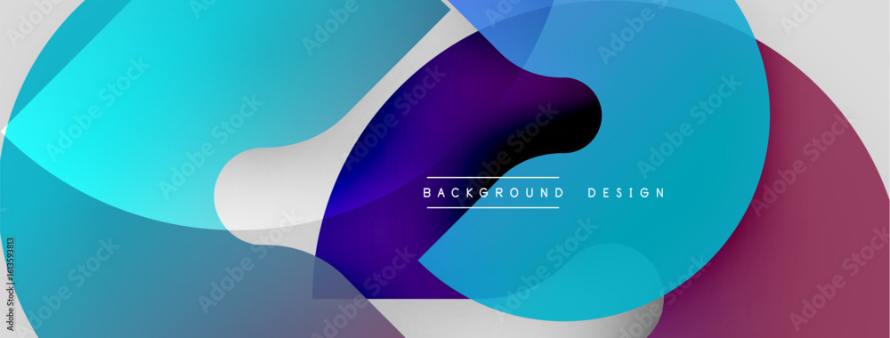 Poster abstract fluid shapes, vibrant colors blend. modern design elements create dynamic composition. back