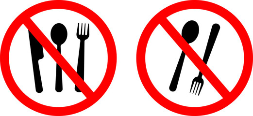 set of No Eating or Drinking vector Icon illustration,
