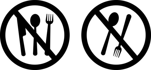 No Eating or Drinking vector Icon. No eating or sign prohibited illustration,
