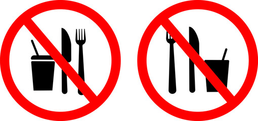 No Eating or Drinking vector Icon. No eating or sign prohibited illustration,
