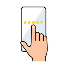 hand giving 5 star review