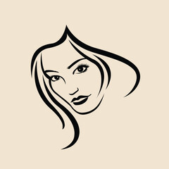 girl vector abstract modern logo