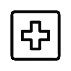 Obraz premium Minimalist First Aid Symbol in a Square Shape