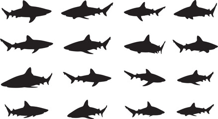 Sand Tiger Shark Solid Vector Silhouette