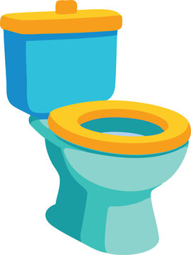 recommend clip art: Colorful Cartoon Toilet Illustration – Blue and Yellow Restroom Icon