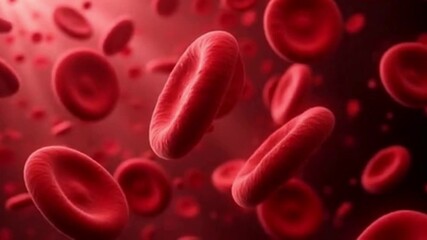 Microscopic 3D view of floating red blood cells in bloodstream - Powered by Adobe