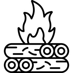 Campfire Line Icon