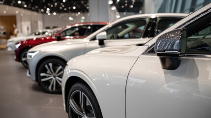 Luxury electric sedans displayed.