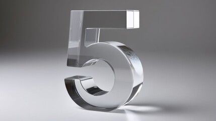 Transparent number five sculpture