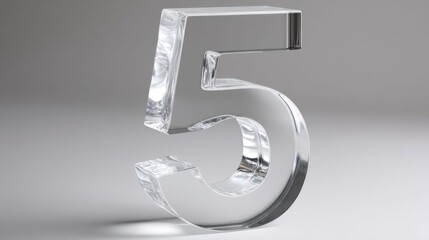 Clear acrylic number five.