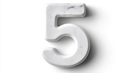 Polished white marble number five.