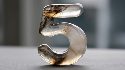 Number 5 in smoky quartz.
