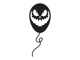 Balloon Horror Face Halloween Silhouette