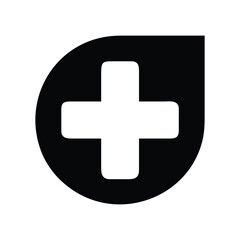 Simple bold medical cross logo design for healthcare concept
