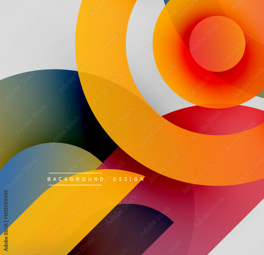 Poster abstract colorful overlapping circles create dynamic composition. gradients add depth, modern aesthe