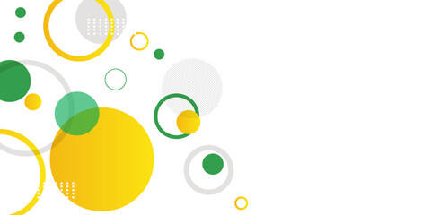 yellow and green circle banner background. Vector abstract graphic design banner pattern background template.