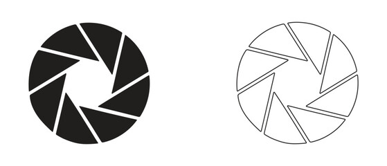 Aperture icon flat and line style vector