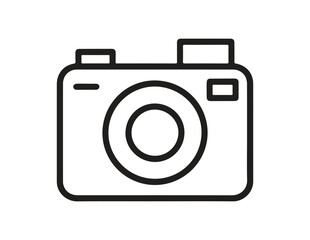 Photo camera icon line art style. Camera icon vector