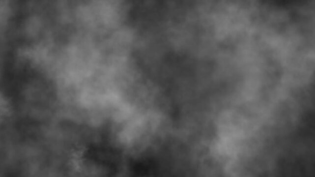 White cloud, smoke passing left to right animation, moving smoke, cloud animation effect on black background 