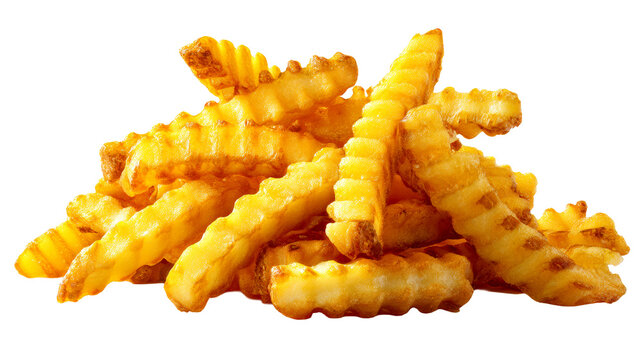Delicious crinkle cut fries served in a casual setting