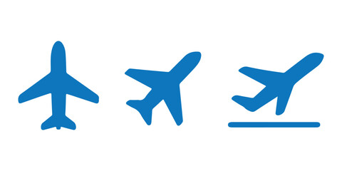 Plane icon set. Flight transport symbol. Airplane icon vector. Travel flat illustration. Travel symbol. Vector