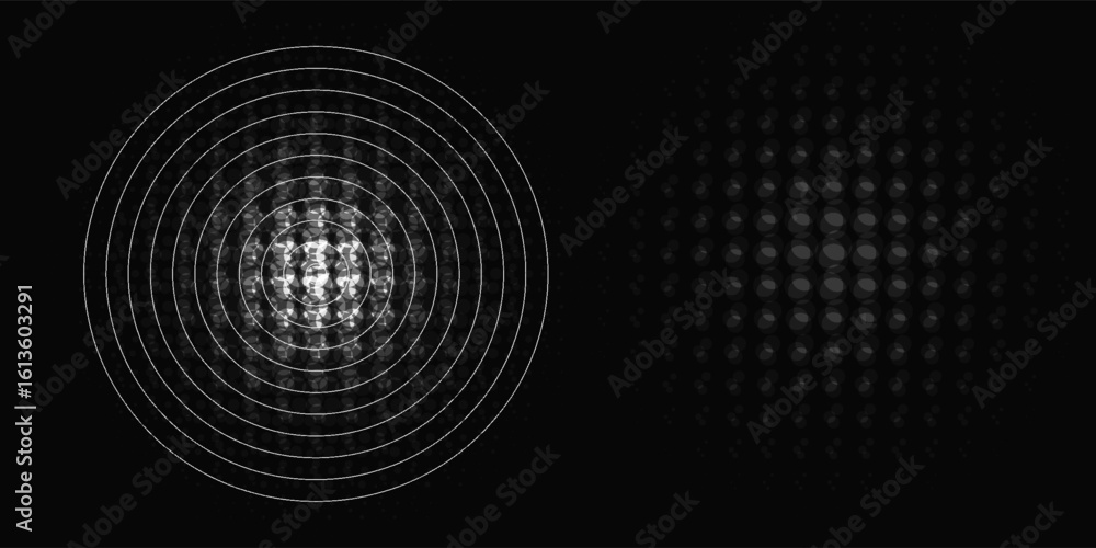 Poster halftone dots in circle form. round logo . vector dotted frame . design element