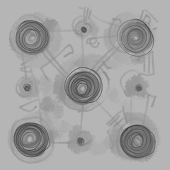 Abstract image for printing. Picture for modern interiors. The picture is painted by hand on a tablet.