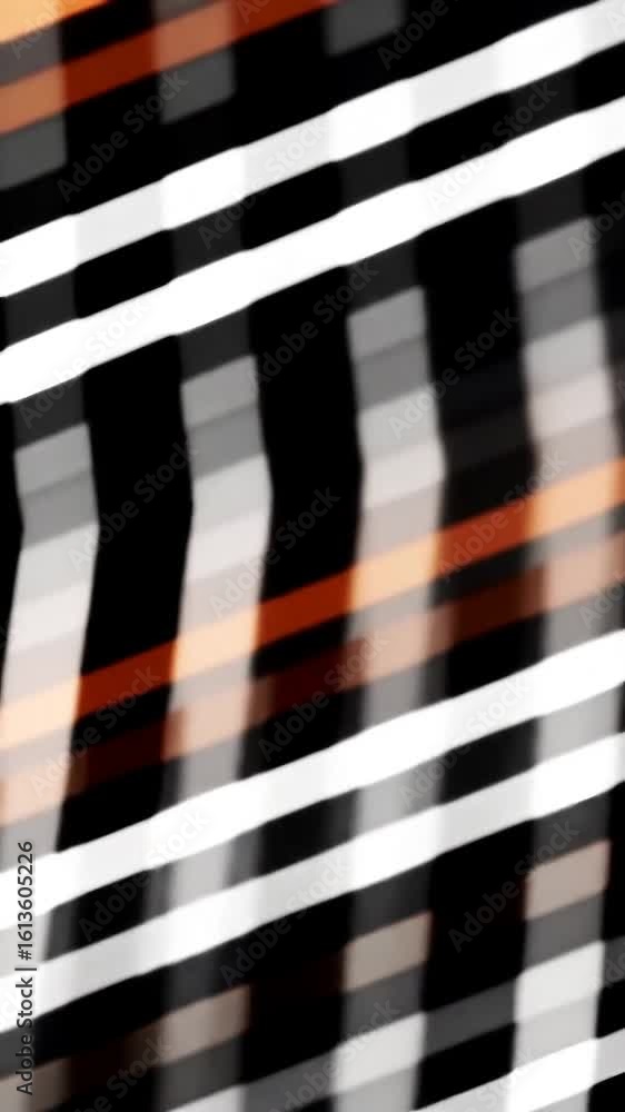 Poster abstract video featuring a dynamic interplay of black, white, and orange diagonal lines creating