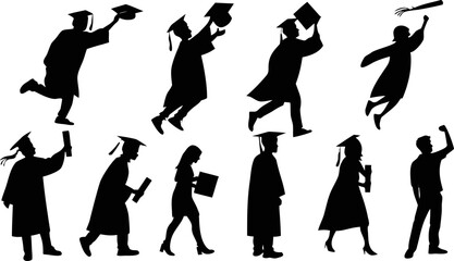 Graduation Ceremony – Silhouette Vector Pack
