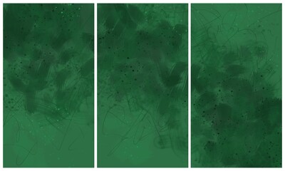 Modern interior triptych. The picture is painted by hand on a tablet.