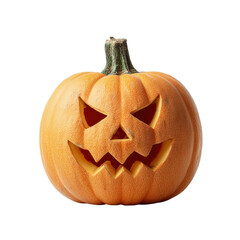 Carved halloween jack o lantern pumpkin isolated on transparent background
