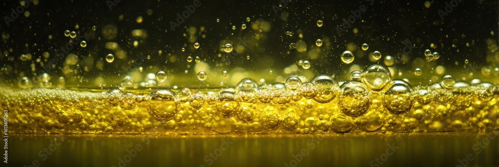 Poster futuristic transparent beer with glowing nanobubbles in a dark lab setting showcasing advanced brewi